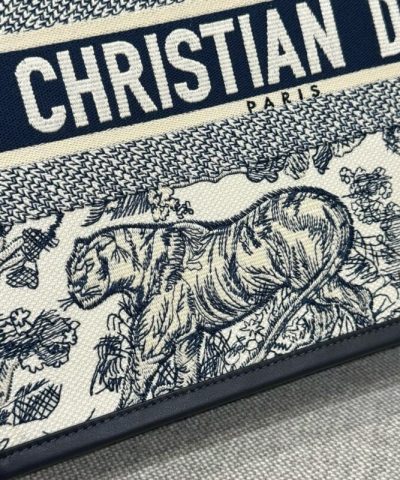 Replica Dior Tote Book White Tiger Leather