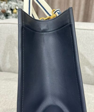 Replica Dior Tote Book Blue Tiger Leather