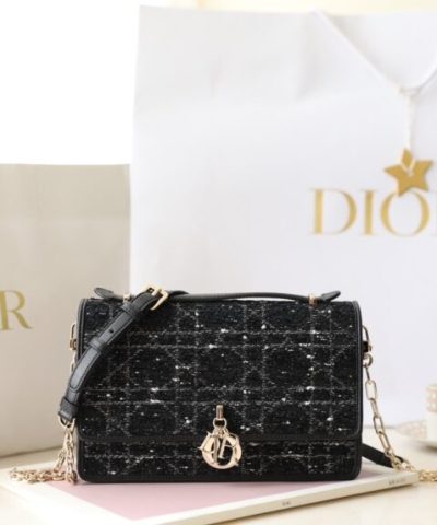 Replica My Dior Top Handle Bag Black Canvas - high-quality designer bag dupe