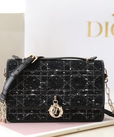Replica My Dior Top Handle Bag Black Canvas - high-quality designer bag dupe