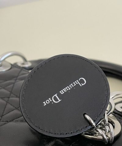 Replica Lady Dior Large Black Silver - designer handbag clone