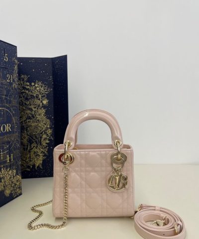 Replica Lady Dior Mini Pink Patent - top-grade luxury bag dupe