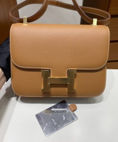 Replica Hermès Constance 24Cm Golden Brown - premium superclone handbag