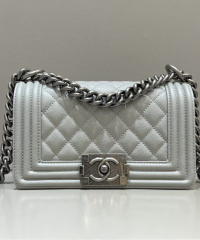 CHANEL Le Boy Grey Silver - high-end replica designer purse