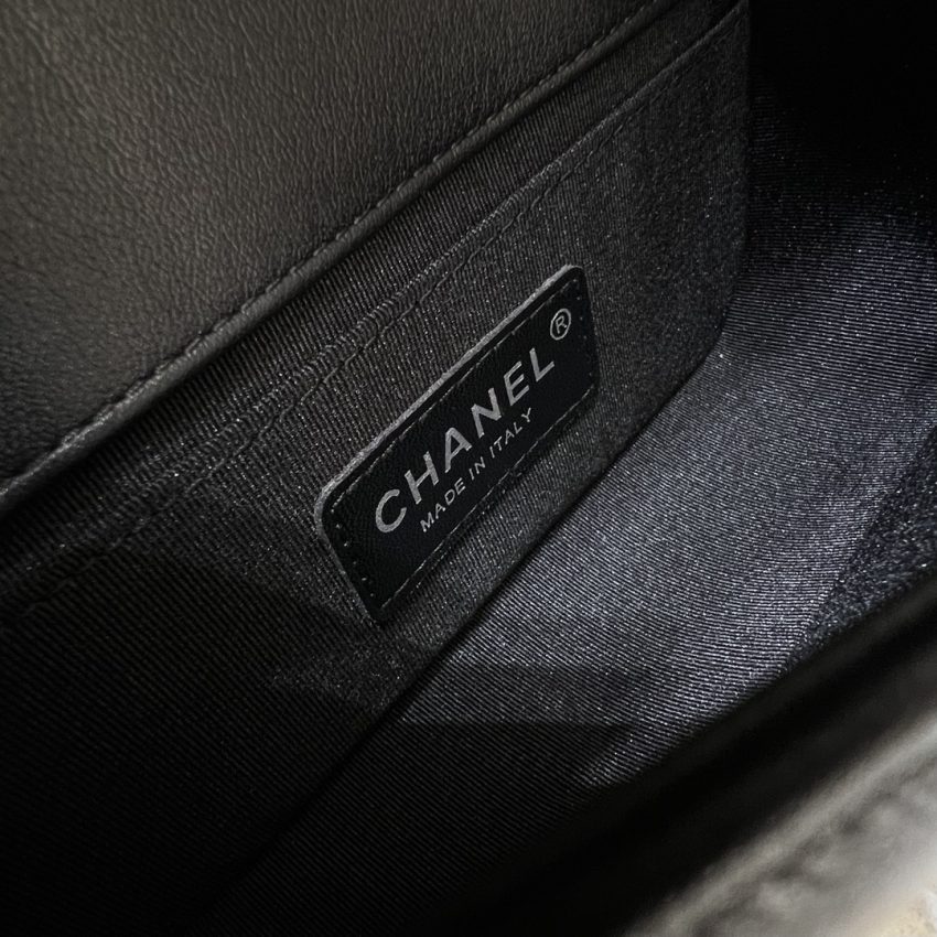 CHANEL Le Boy V Black - Silver - elite factory replica handbag