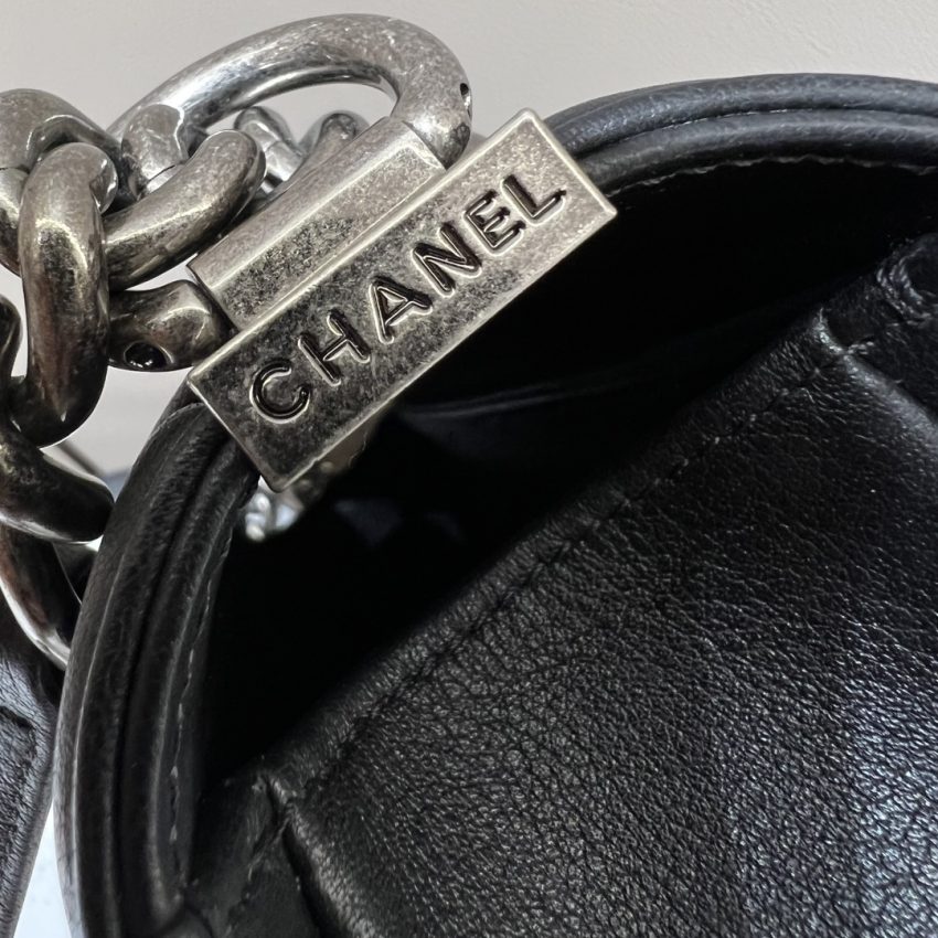 CHANEL Le Boy V Black - Silver - 1:1 premium replica handbag