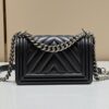 CHANEL Le Boy V Black - Silver - 1:1 premium replica handbag