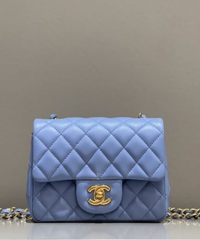 CHANEL Classic Flap 17cm Blue - top-grade luxury bag dupe
