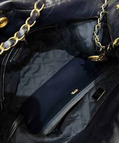 CHANEL 22 Small Handbag Dark Blue - 1:1 premium replica handbag