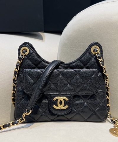 CHANEL 23c Hobo Small Black - premium superclone handbag