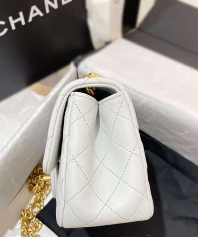 CHANEL 23S Camellia Square Light Blue - 1:1 premium replica handbag