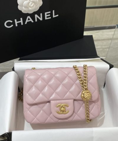 CHANEL 23S Camellia Square Pink - high-quality designer bag dupe