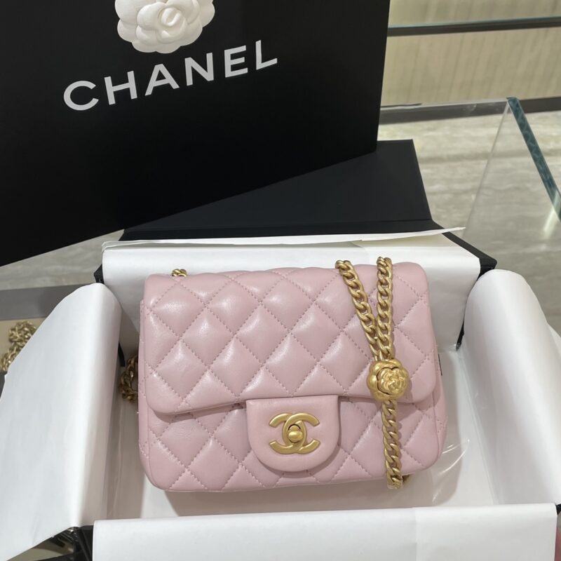 CHANEL 23S Camellia Square Pink - high-quality designer bag dupe