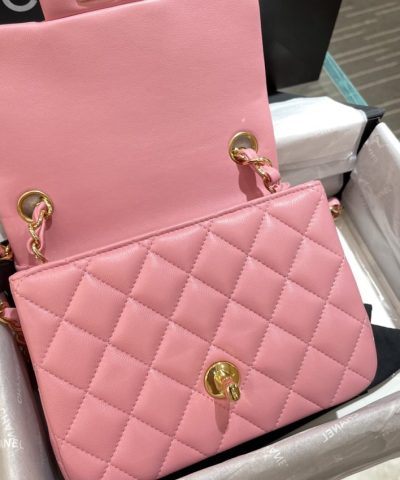 CHANEL Classic Flap 17cm Pink - high-quality designer bag dupe