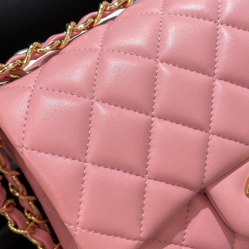 CHANEL Classic Flap 17cm Pink - elite factory replica handbag