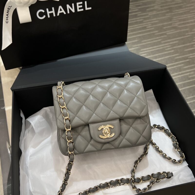 CHANEL Classic Flap 17cm Grey - premium superclone handbag