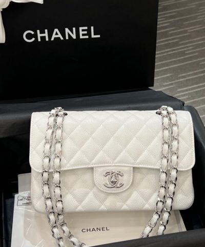 CHANEL Classic Flap 23cm White Silver - 1:1 premium replica handbag