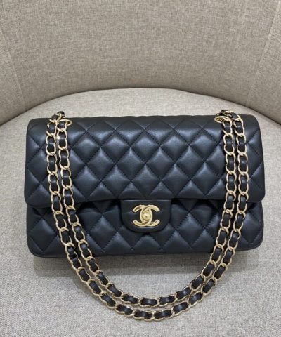 CHANEL Classic Flap 25cm Black Gold - premium superclone handbag