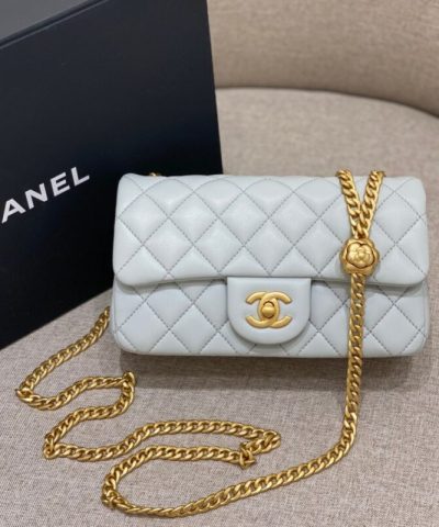 CHANEL Camellia Flap Light Blue - premium superclone handbag