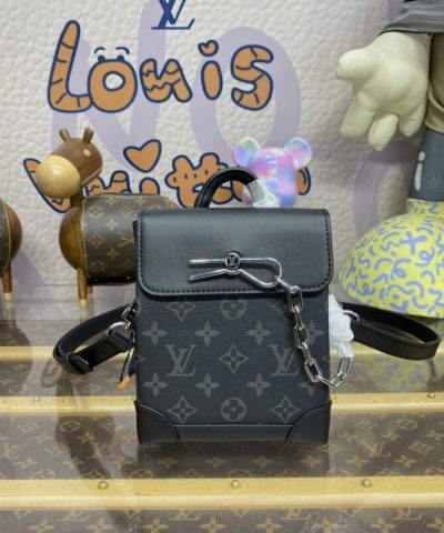 Replica Louis Vuitton Nano Steamer Black Canvas - elite factory replica handbag