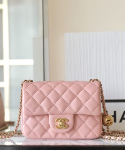 CHANEL CF 17cm Golden Ball Pink - premium superclone handbag