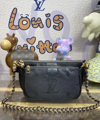 Replica Louis Vuitton Multi Pochette Accessoires Black - 1:1 premium replica handbag