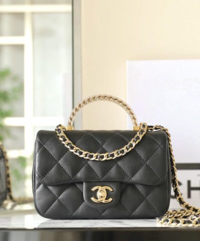 CHANEL CF 19 cm Handle Black - top-grade luxury bag dupe