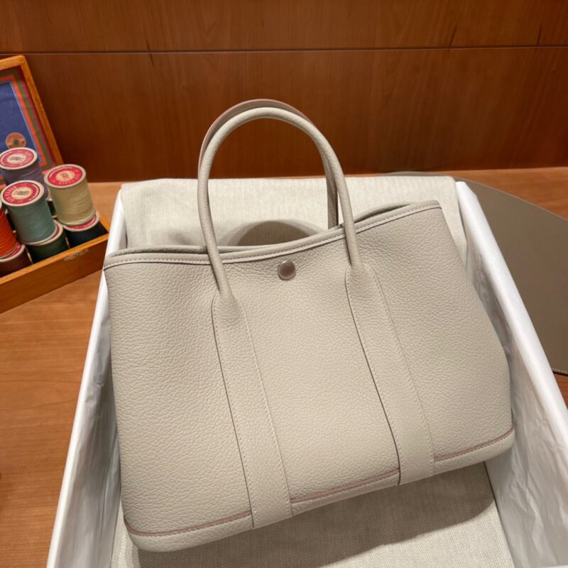 Replica Hermès Garden Party 30Cm Clacier White - premium superclone handbag