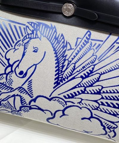Replica Hermès Herbag 31Cm Blue Horse - 1:1 premium replica handbag