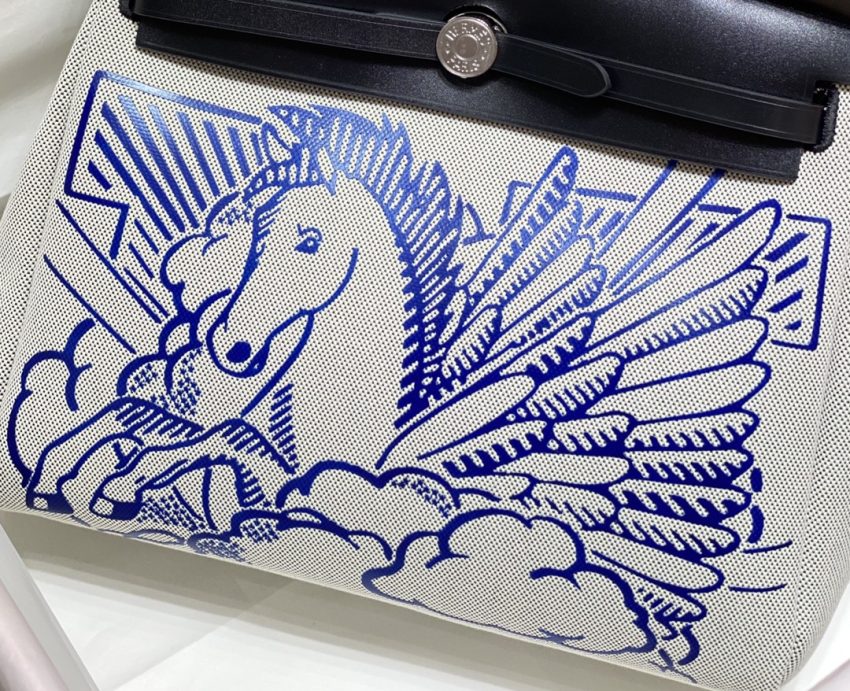 Replica Hermès Herbag 31Cm Blue Horse - 1:1 premium replica handbag