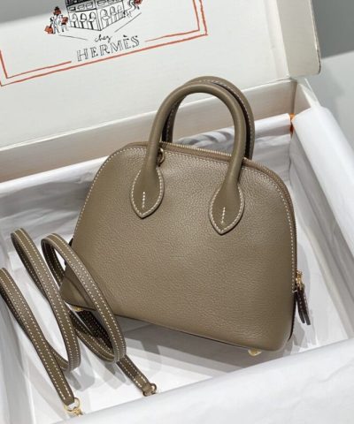Replica Hermès Mini Bolide – Elephant Gray - top-grade luxury bag dupe