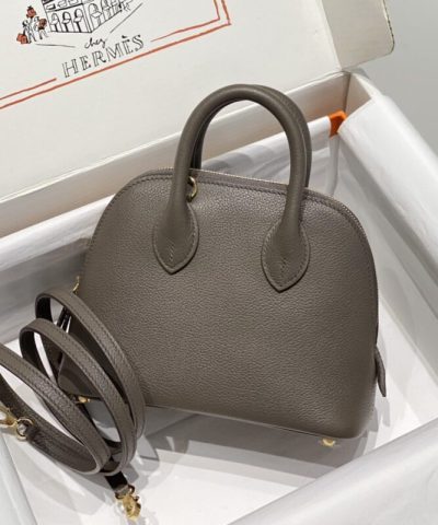 Replica Hermès Mini Bolide – Tin Gray - 1:1 premium replica handbag