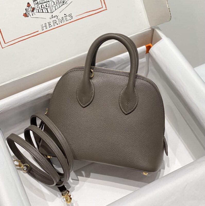 Replica Hermès Mini Bolide – Tin Gray - 1:1 premium replica handbag