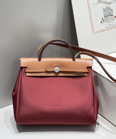 Replica Hermès Herbag 31Cm Bordeaux Red - 1:1 premium replica handbag