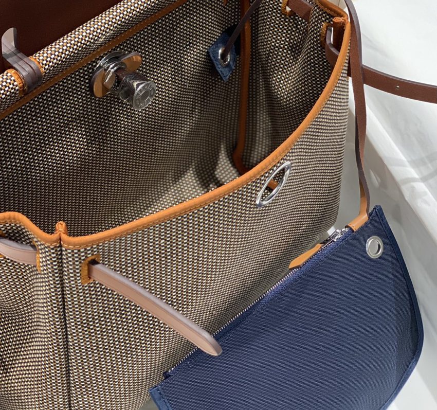 Replica Hermès Herbag 31Cm Brown Plaid