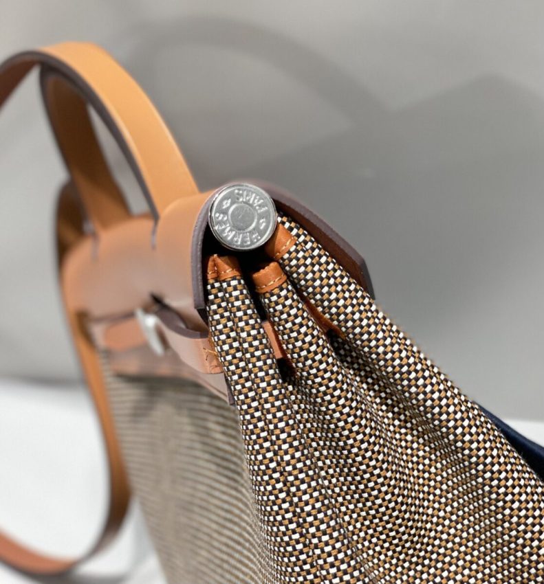 Replica Hermès Herbag 31Cm Brown Plaid - 1:1 premium replica handbag