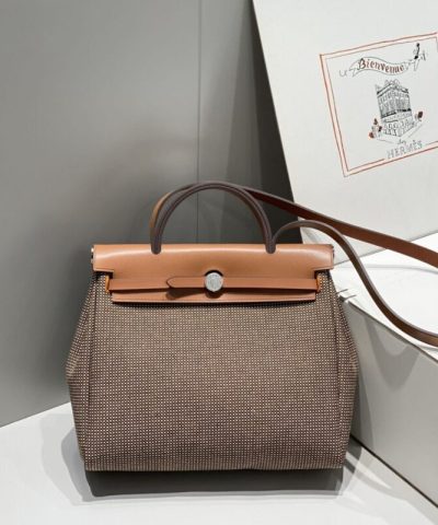 Replica Hermès Herbag 31Cm Brown Plaid - top-grade luxury bag dupe