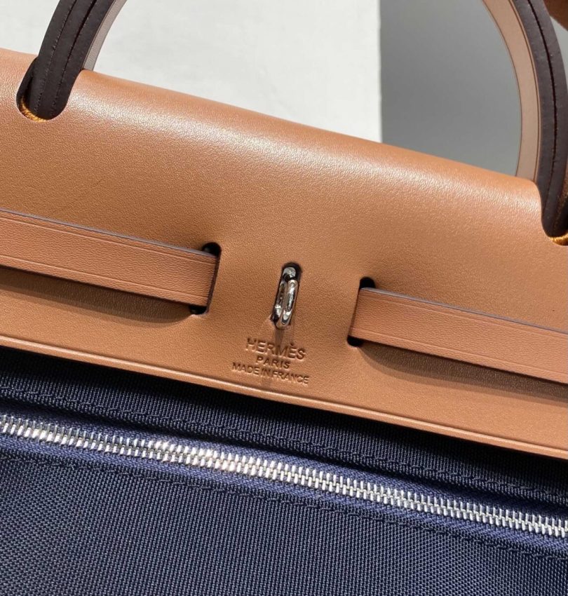 Replica Hermès Herbag 31Cm Brown Plaid - affordable luxury replica bag