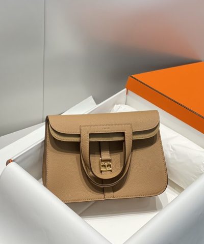 Replica Hermès Halzan Milk Tea - 1:1 premium replica handbag