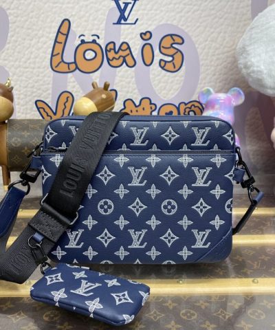 Replica Louis Vuitton Trio Messenger Blue&White