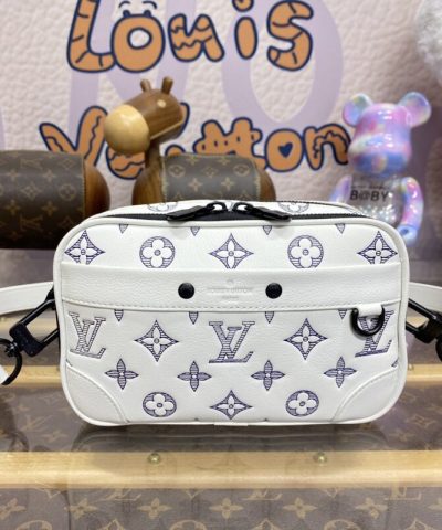 Replica Louis Vuitton Alpha Messenger White Canvas