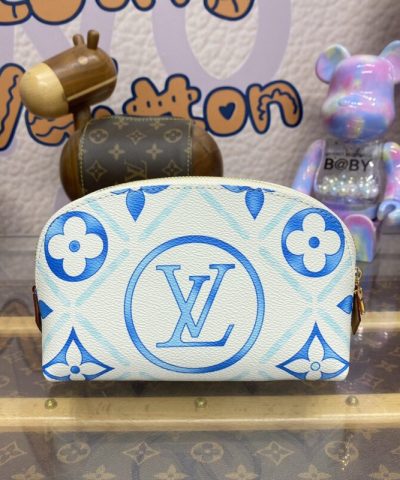 Replica Louis Vuitton Pochette Cosmétique Blue - elite factory replica handbag