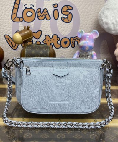 Replica Louis Vuitton Multi Pochette Accessoires Light Blue - high-quality designer bag dupe