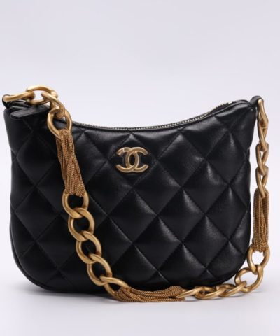 CHANEL Chain Hobo Black - 1:1 premium replica handbag