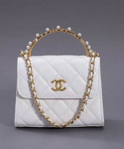 CHANEL 23B Pearl White Handle Bag - 1:1 premium replica handbag