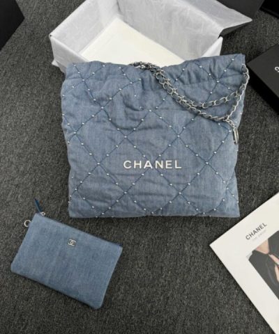 CHANEL 22 Medium Handbag Denim - top-grade luxury bag dupe