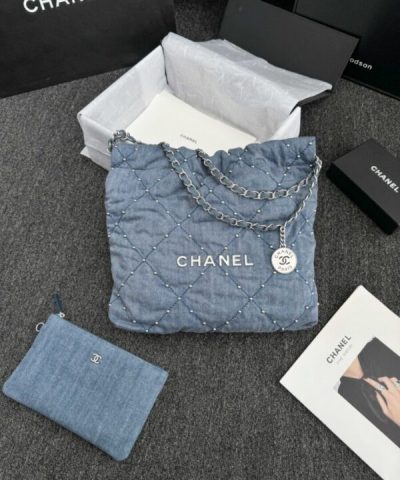 CHANEL 22 Small Handbag Denim - top-grade luxury bag dupe