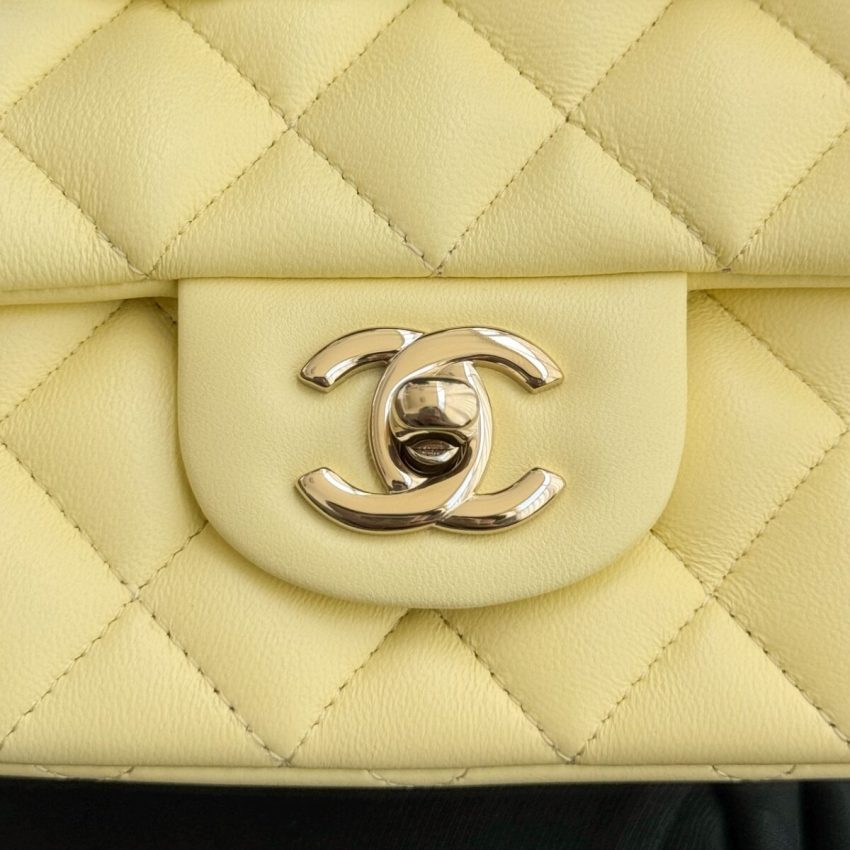 CHANEL Classic Flap 17cm Yellow - top-grade luxury bag dupe