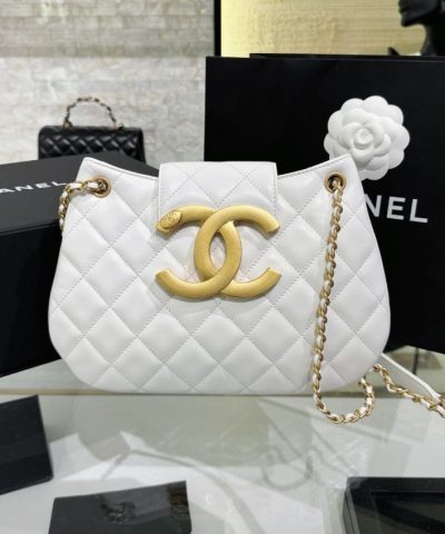 CHANEL 24c Round Shoulder Bag White - premium superclone handbag