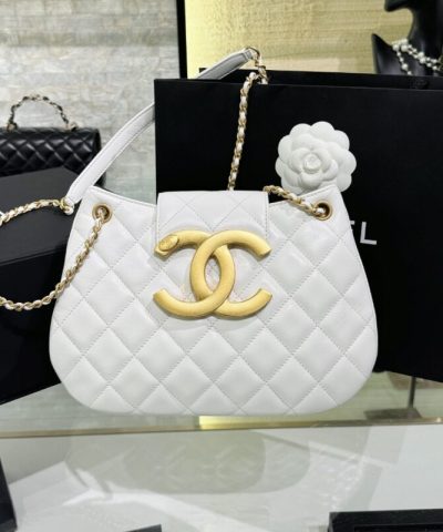 CHANEL 24c Round Shoulder Bag White - premium superclone handbag